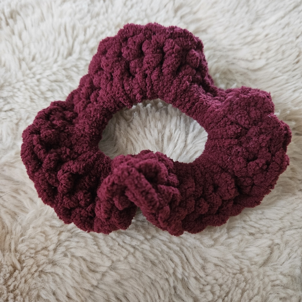Soft Handmade Scrunchie, Cranberry